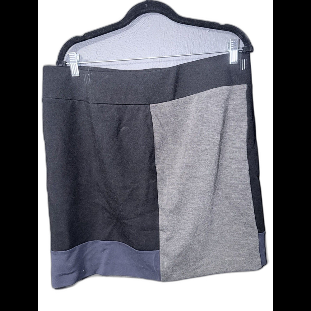 Lynn Ritchie Silver Pencil Skirt - Purple Black Colorblock - XL - Picture 2 of 4